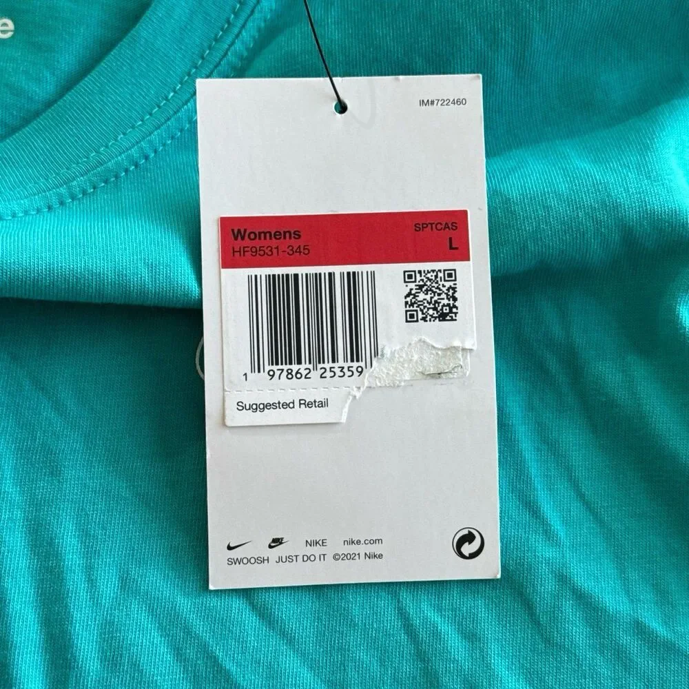 Nike Club Sleeveless Crop Logo Tee Dusty Cactus Size Large